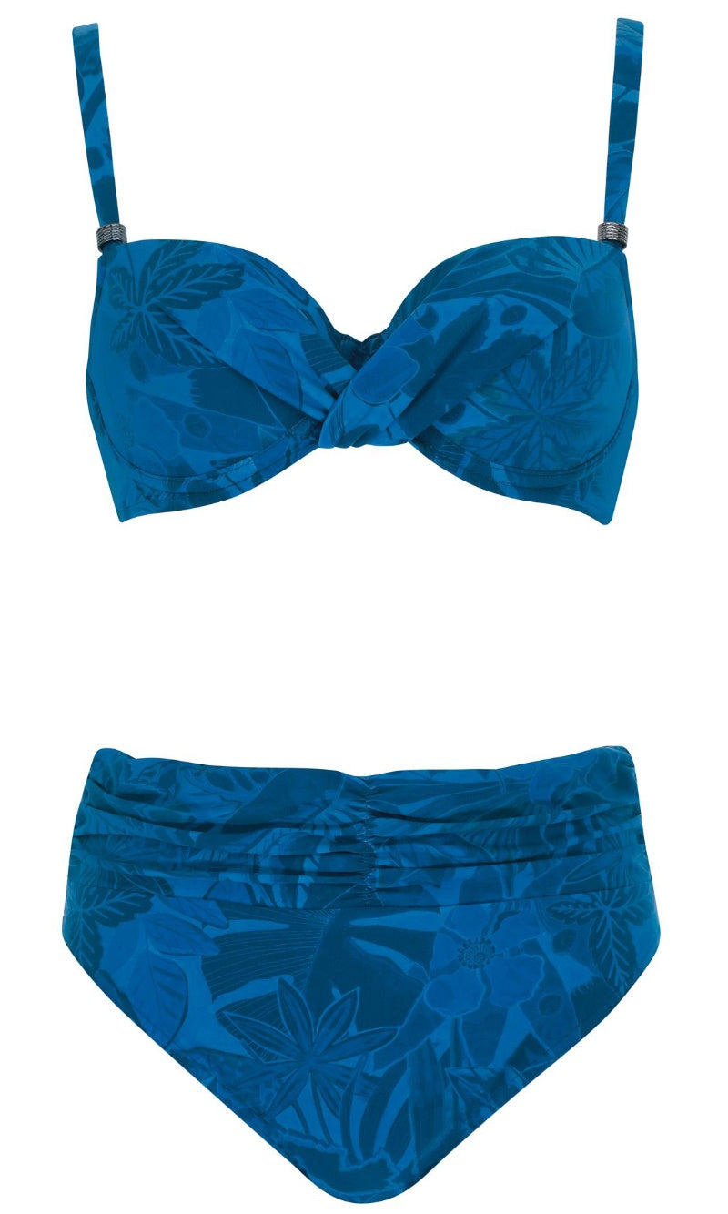 Bikini Set Blue Nouveau, Special Order B Cup to G Cup.