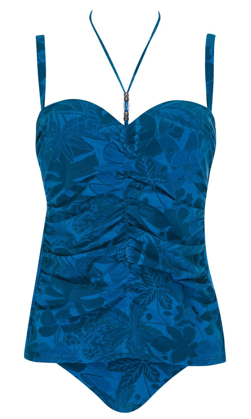 Tankini Set Blue Nouveau, Special Order B Cup to E Cup
