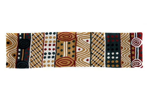Aboriginal Art Wool Chainstitch Table Runner by Josette Papajua