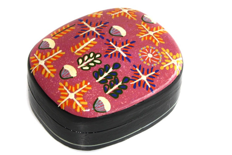 Aboriginal Art Medium Lacquer Box by Rosie Ross