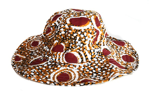 Aboriginal Art Cotton Bucket Hat by Andy Tjilari