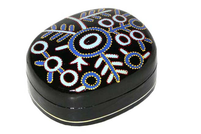 Aboriginal Art Medium Lacquer Box by Theo Hudson (2)