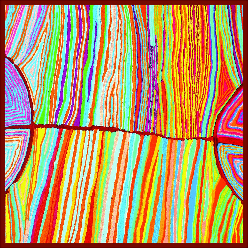 Aboriginal Art Cotton Tablecloth Square by Judy Watson