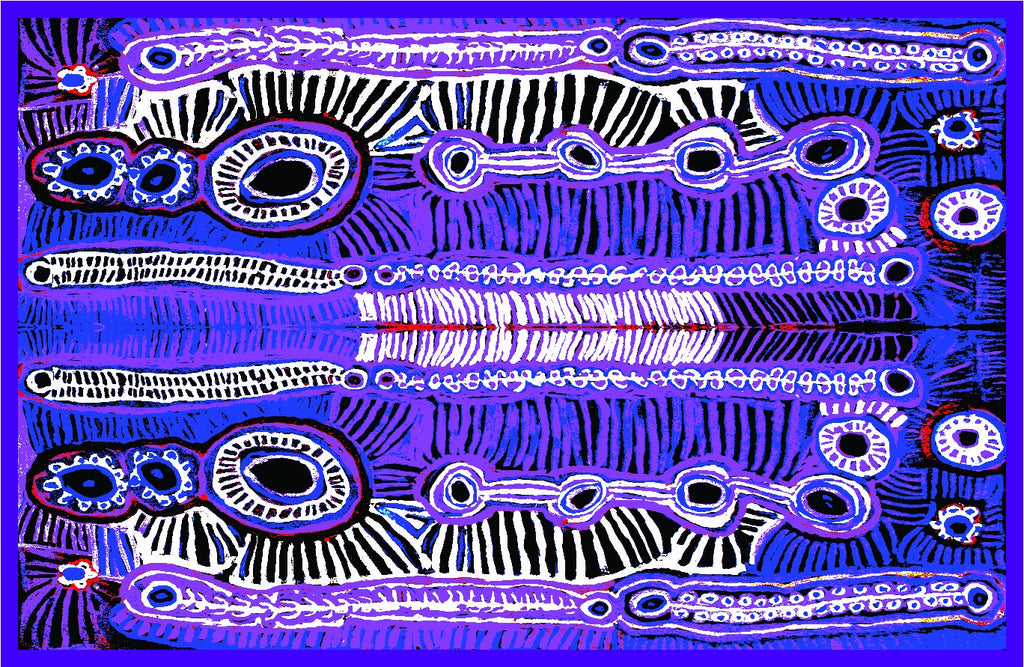 Aboriginal Art Cotton Tablecloth by Murdie Nampijinpa Morris