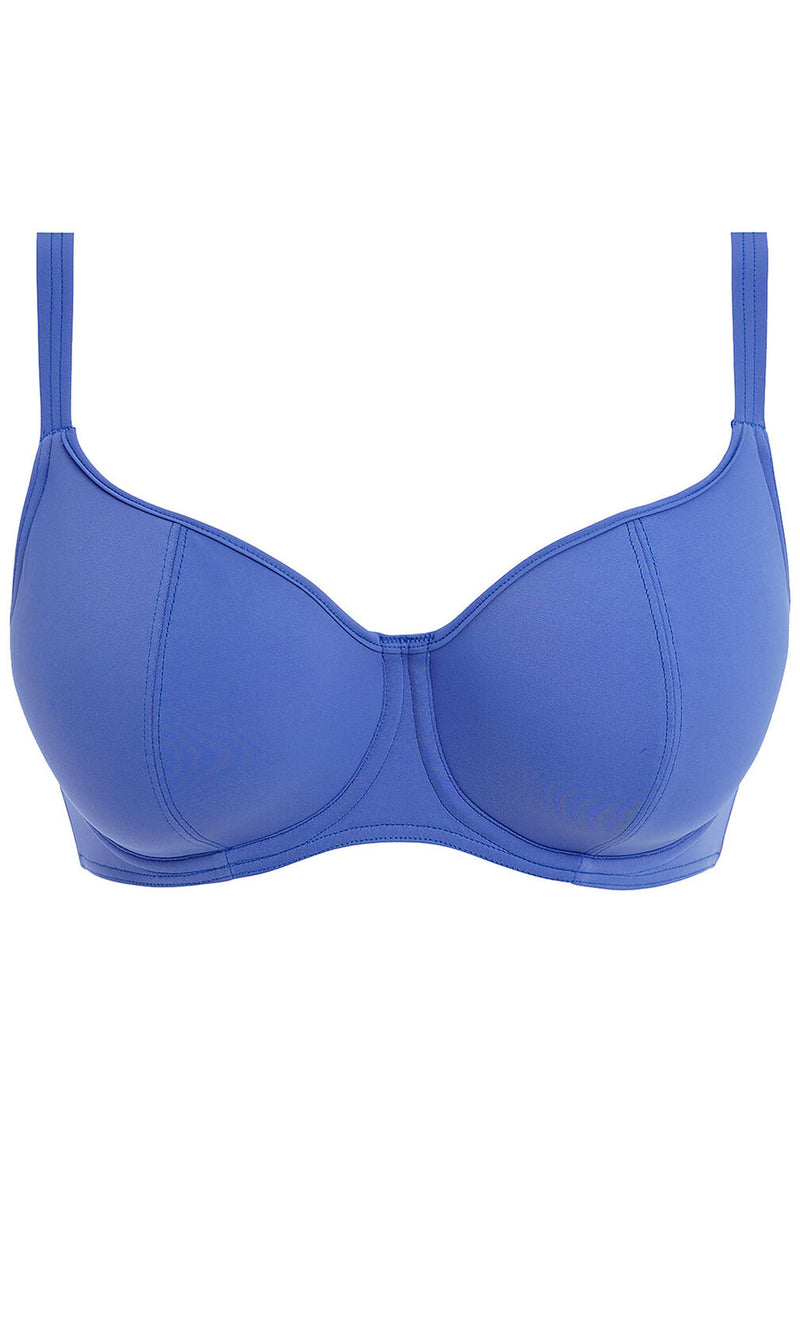 Jewel Cove Plain Azure UW Sweetheart Bikini Top, Special Order D Cup to HH Cup