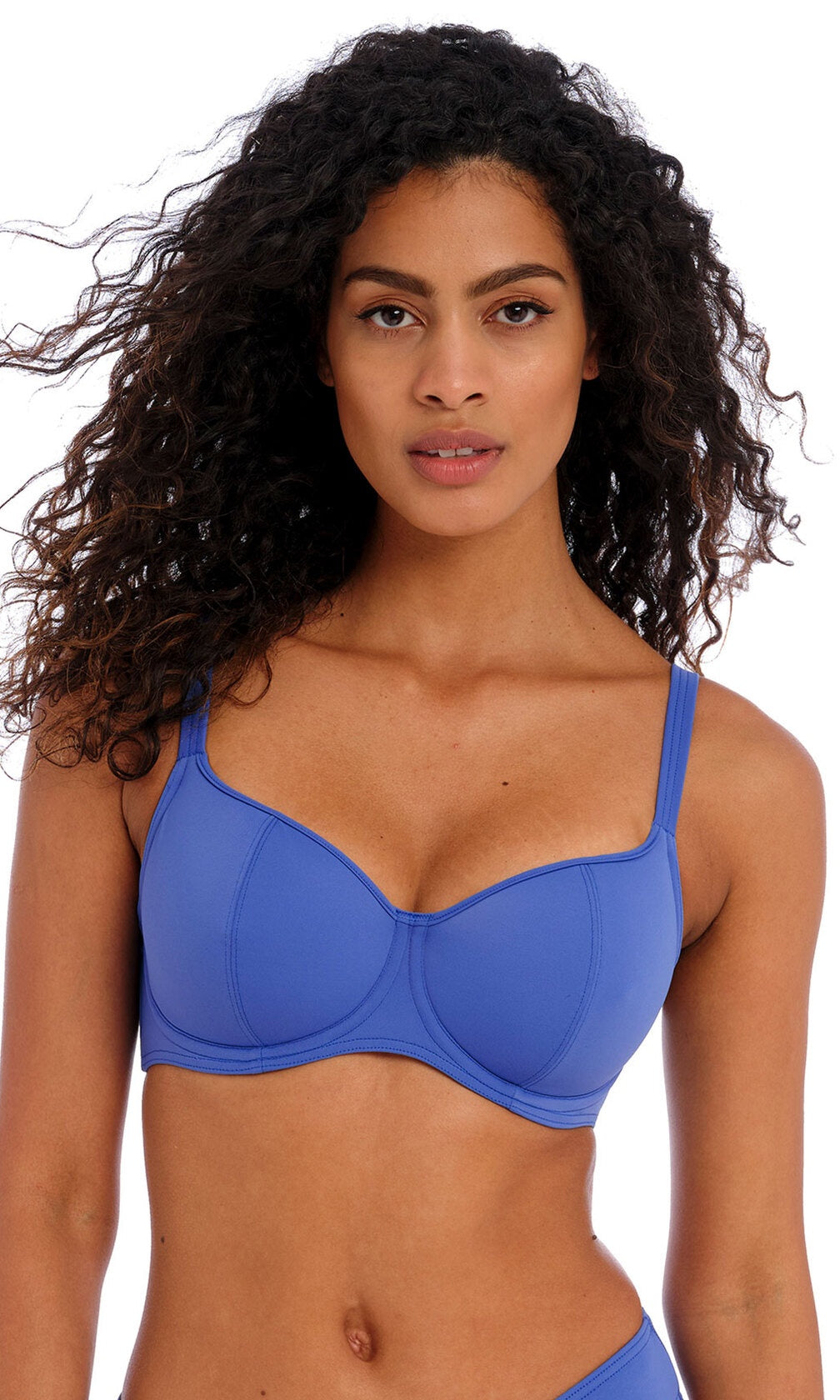 Jewel Cove Plain Azure UW Sweetheart Bikini Top, Special Order D Cup to HH Cup
