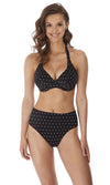 Jewel Cove Black UW Banded Halter Bikini Top. Special Order C Cup to H Cup