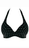 Jewel Cove Black UW Banded Halter Bikini Top. Special Order C Cup to H Cup