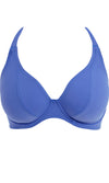 Jewel Cove Plain Azure UW Halter Bikini Top, Special Order C Cup to H Cup