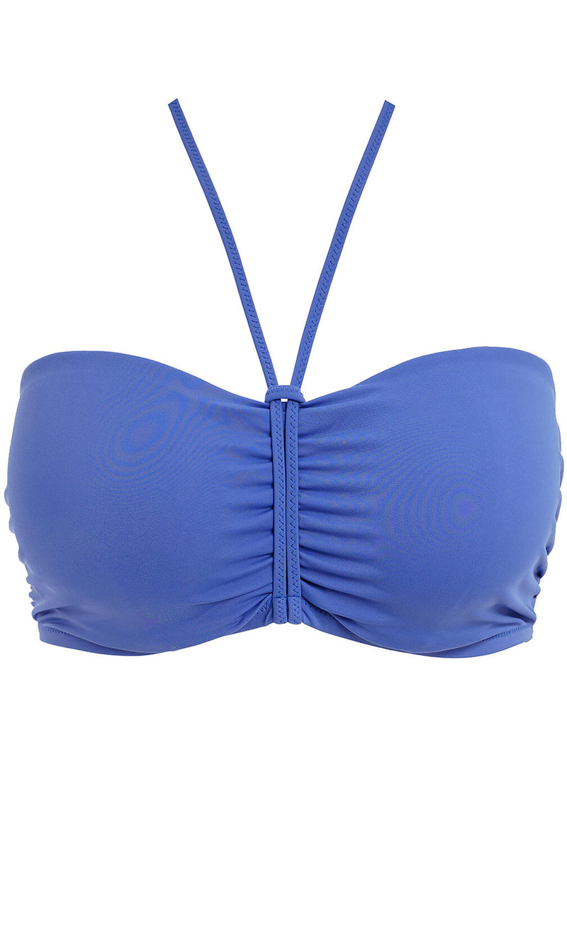 Jewel Cove Plain Azure UW Bandeau Bikini Top, Special Order C Cup to G Cup