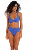 Jewel Cove Plain Azure High Waist Bikini Brief, Special Order XS - 2XL