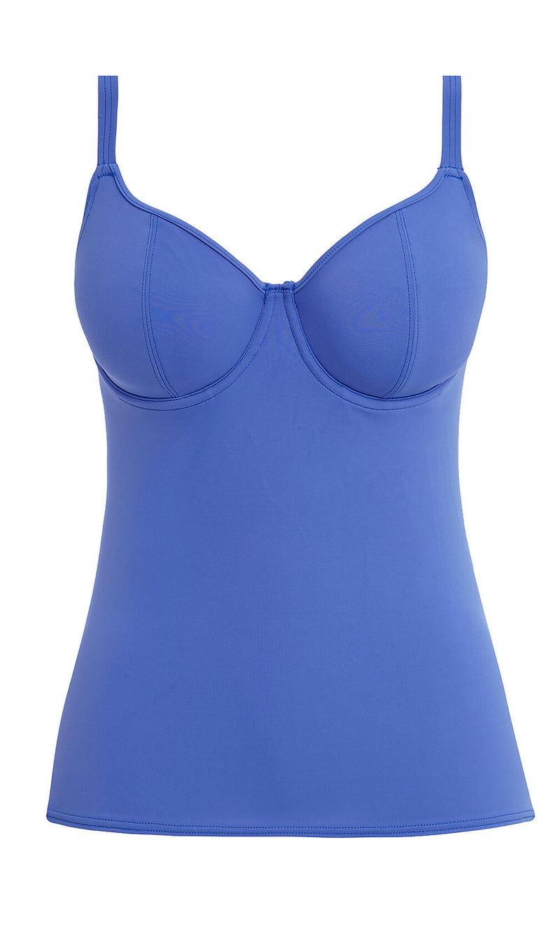 Jewel Cove Plain Azure UW Tankini Top, Special Order D Cup to HH Cup