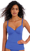 Jewel Cove Plain Azure UW Tankini Top, Special Order D Cup to HH Cup