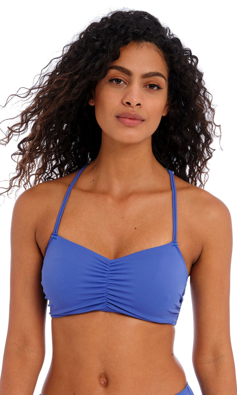 Jewel Cove Plain Azure UW Bralette Bikini Top, Special Order D Cup to G Cup