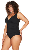 Cross Front One Piece Hues Black Delacroix, Multifit D Cup to G Cup