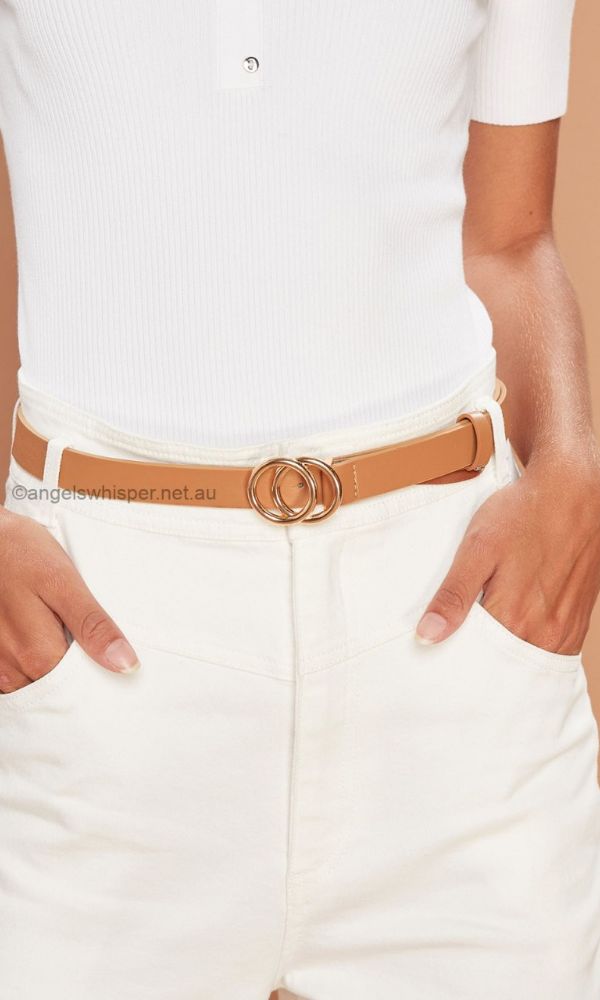 Double Circle Leather Look Belt, More Colours