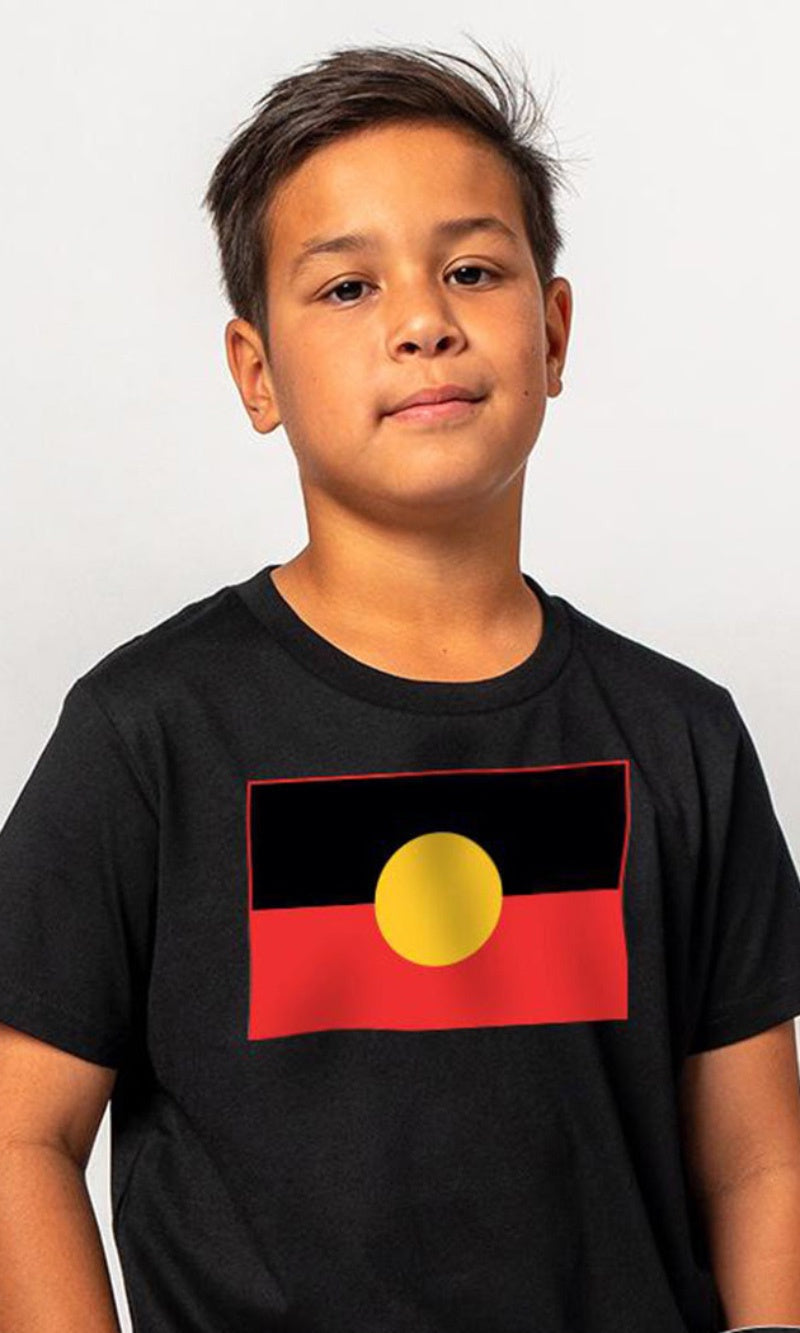 Aboriginal Art Kids T-Shirt "Raise The Flag"