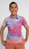 Aboriginal Art Ladies Fitted Polo River Camps