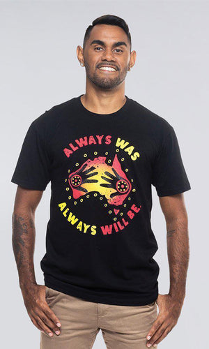 Aboriginal Art Men's T-Shirt Always Was, Always Will Be Black