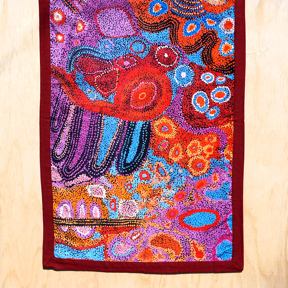 Aboriginal Art Cotton Table Runner by Andrea Mimpitja Adamson