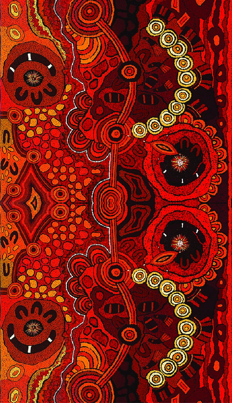 Aboriginal Art Organic Cotton Sarong by Damien and Yilpi Marks