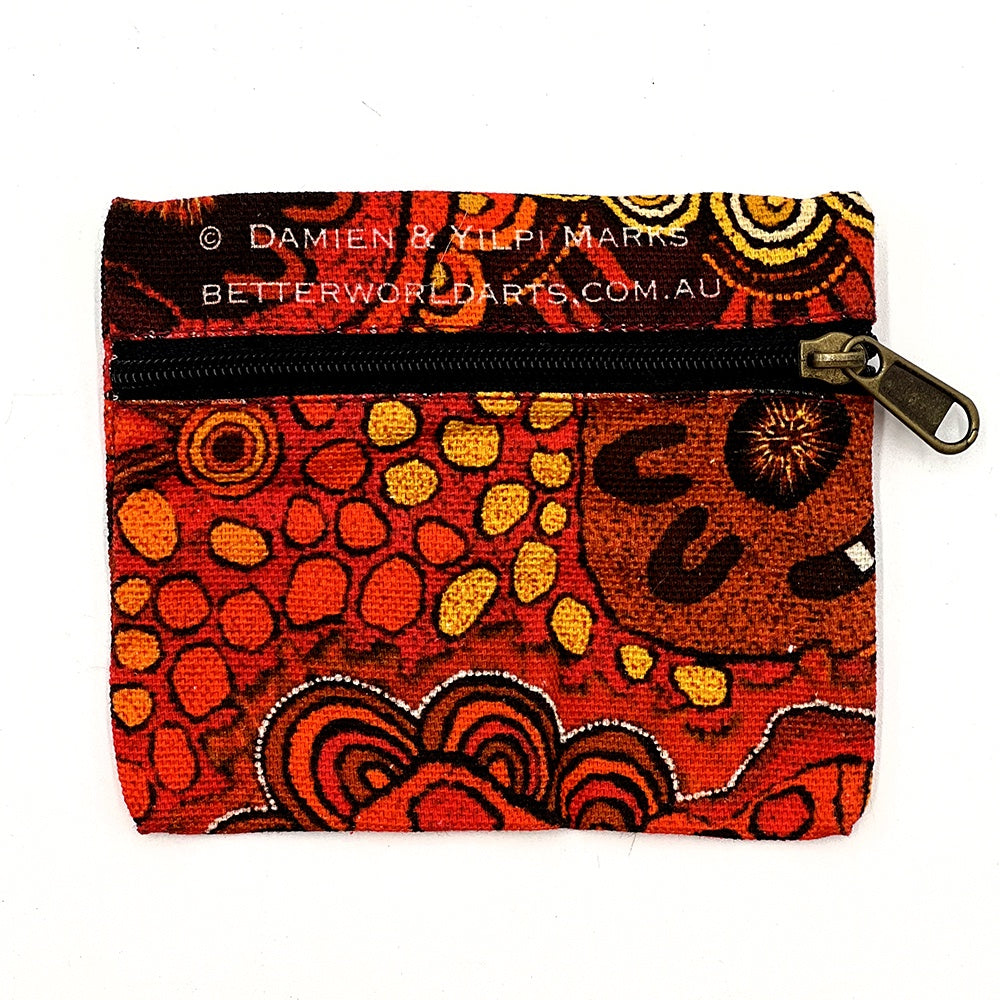 Aboriginal Art Canvas Travel Light Pouch by Damien and Yilpi Marks