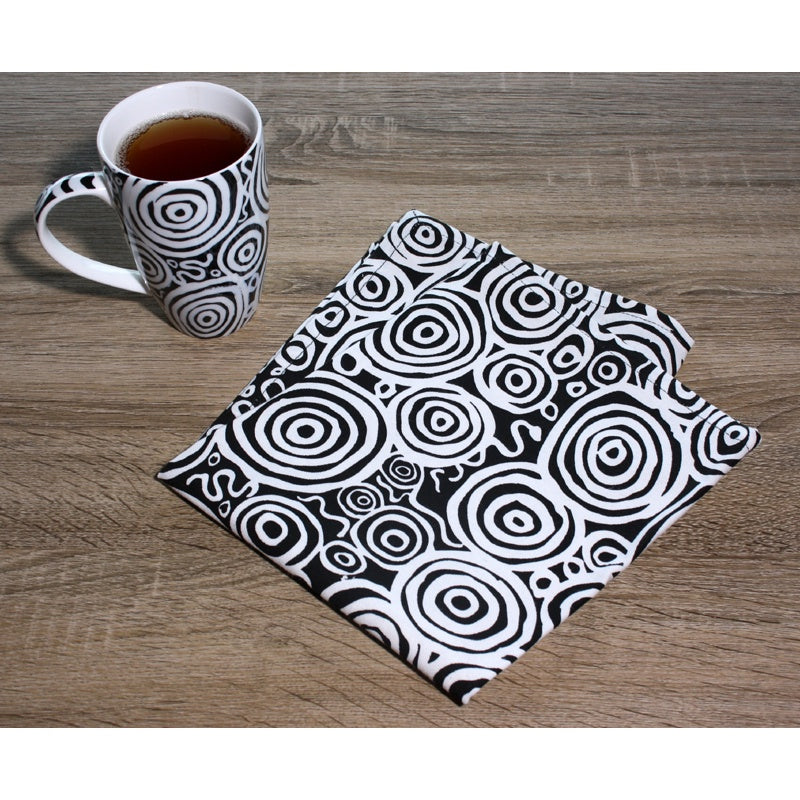 Aboriginal Art Linen Tea Towel by Nelly Paterson