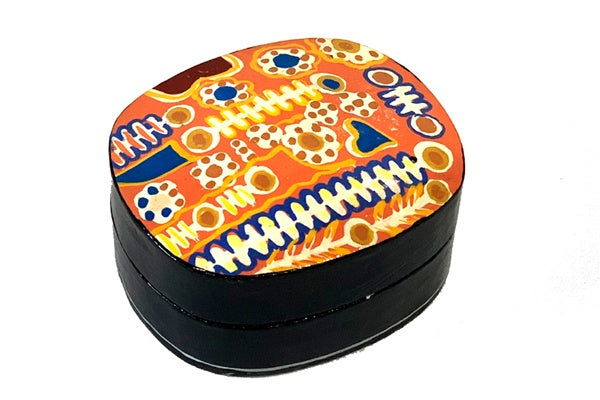 Aboriginal Art Small Lacquer Box by Murdie Nampijinpa Morris (2)