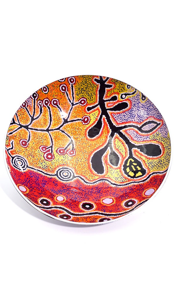 Aboriginal Art Salad Bowl Large by Paddy Stewart