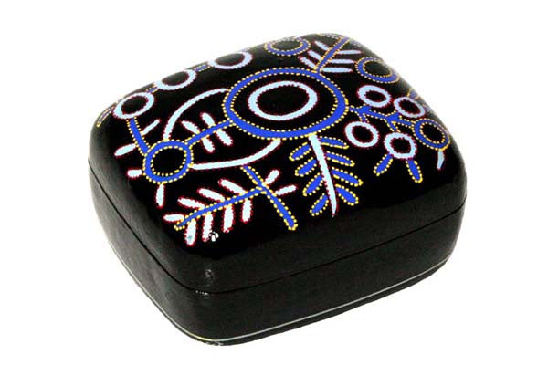 Aboriginal Art Large Lacquer Box by Theo Hudson