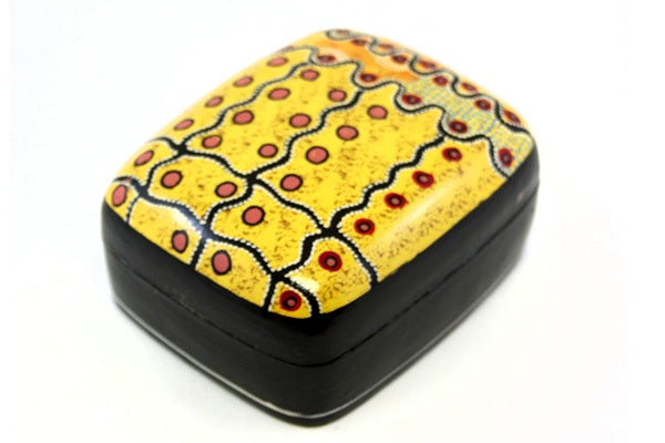 Aboriginal Art Large Lacquer Box by Rama Sampson