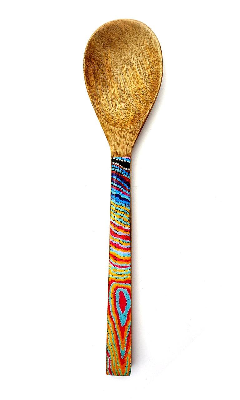 Aboriginal Art Serving Spoon – Wood by Liddy Napanangka Walker