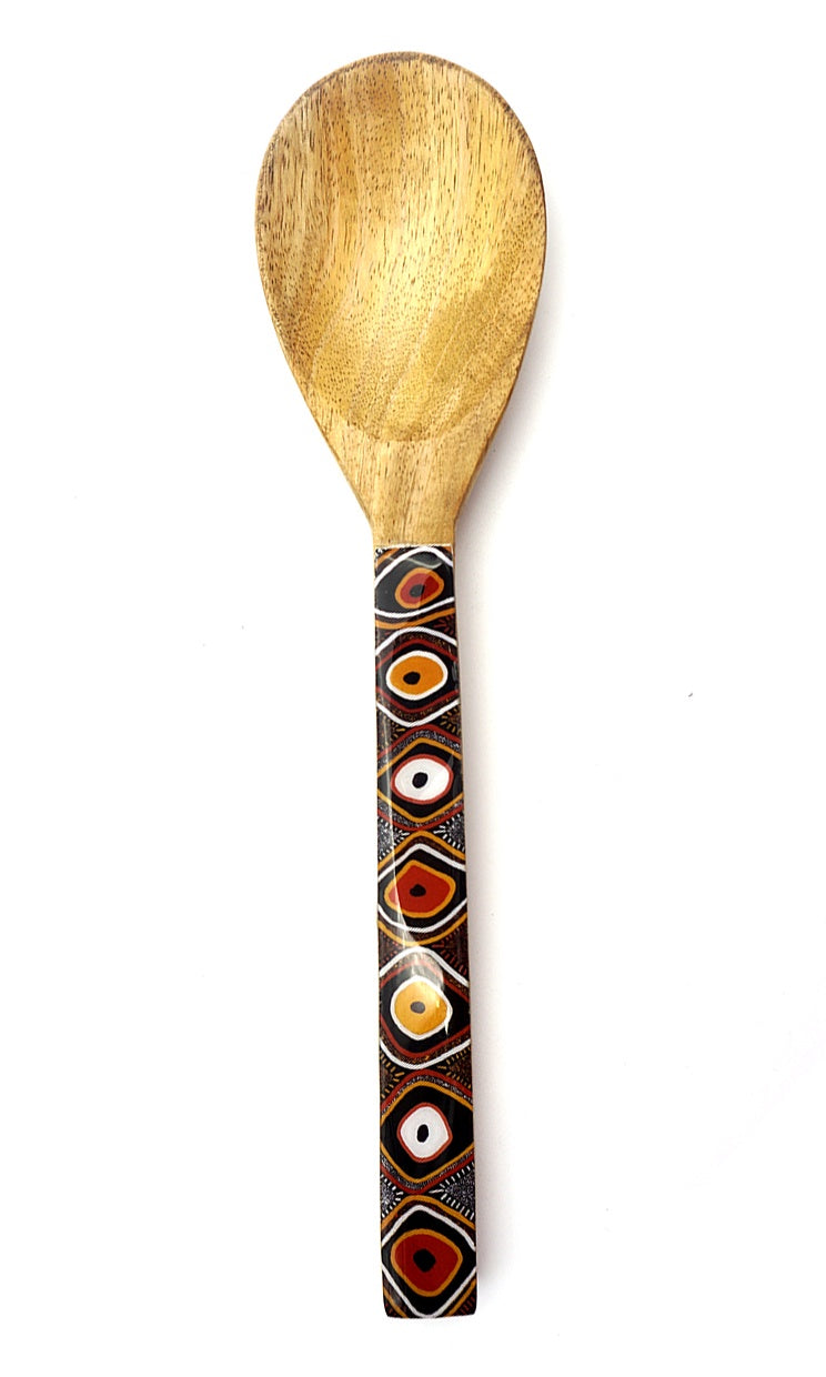 Aboriginal Art Serving Spoon – Wood by Nina Puruntatameri