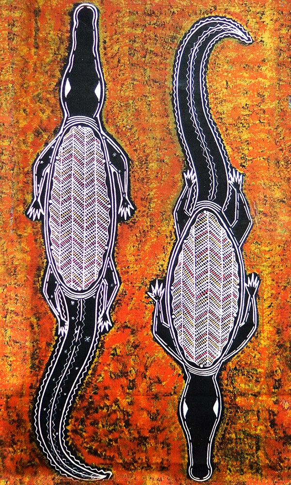 Aboriginal Art Cotton Tea Towel by EDWARD MALATI YUNUPINGU