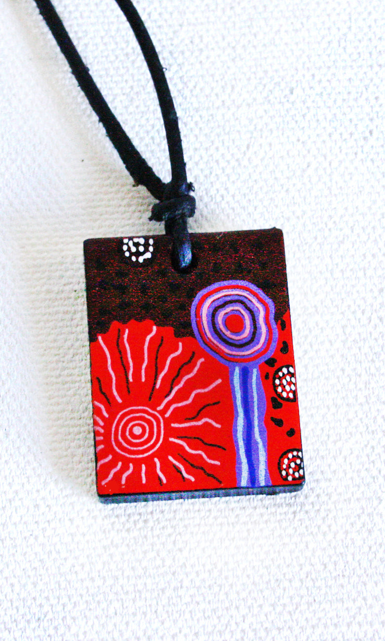 Aboriginal Art Ceramic Pendant by Damien & Yilpi Marks