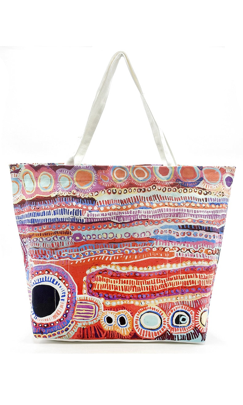 Aboriginal Art Canvas Big Tote Bag by Murdie Nampijinpa MORRIS (2)