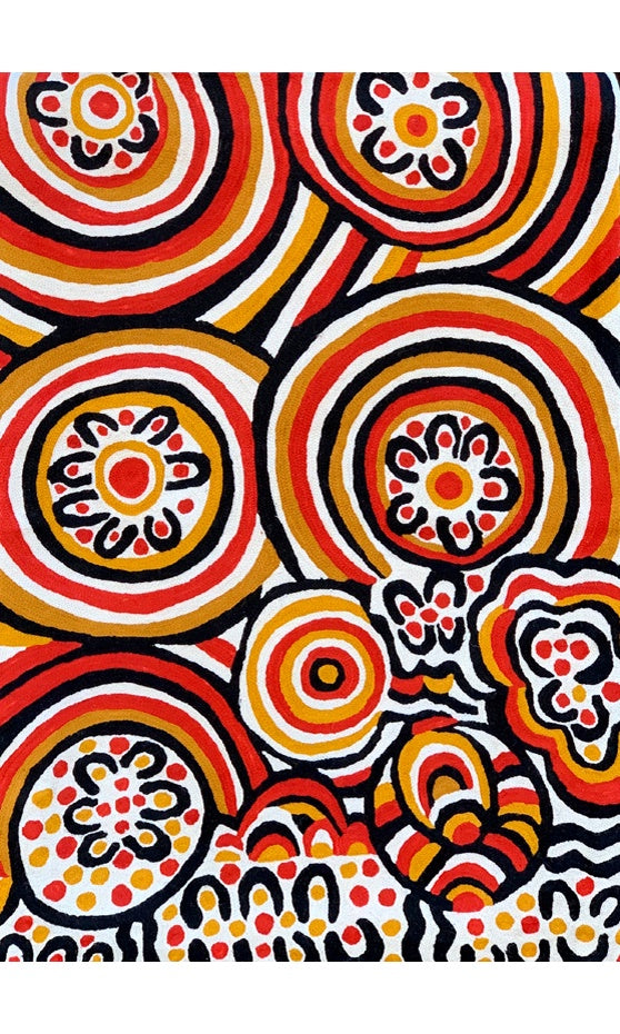 Aboriginal Art Wool Rug by Jeannie a Uluru 3x5ft (91x152cm) – Azure ...