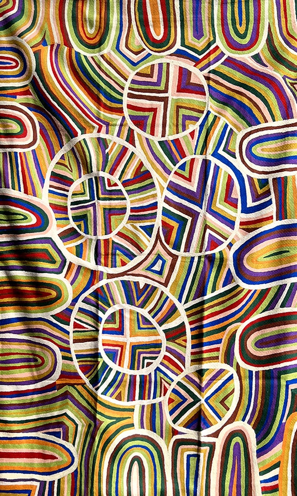 Aboriginal Art Wool Rug by Samuel Miller 5x8ft (152x244cm)