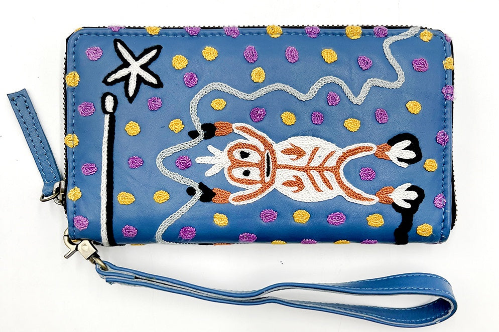 Aboriginal Art Embroidered Leather Purse by Cedric Varcoe (2)