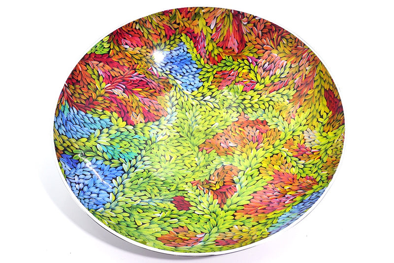 Aboriginal Art Salad Bowl Large by Patricia Napurrula Multa