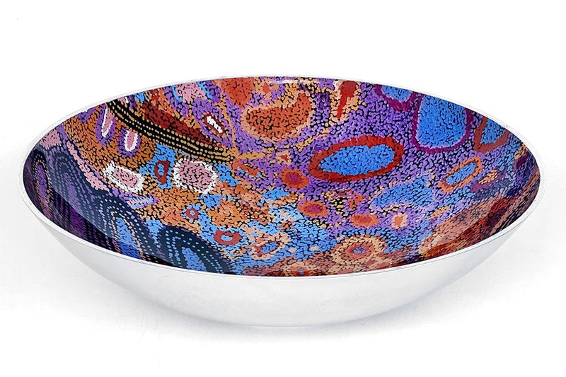 Aboriginal Art Salad Bowl Large by Andrea Mimpitja Adamson