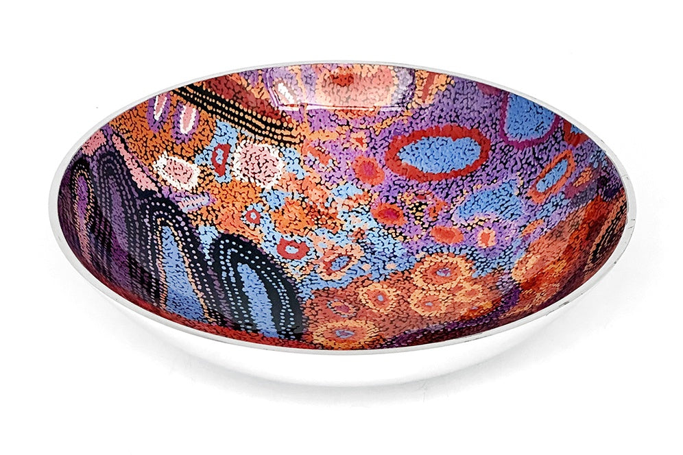 Aboriginal Art Salad Bowl Small by Andrea Mimpitja Adamson