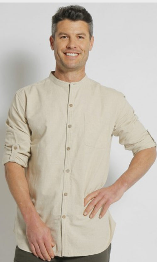 Hemp Cotton  Grandpa Shirt Long Sleeve, More Colours