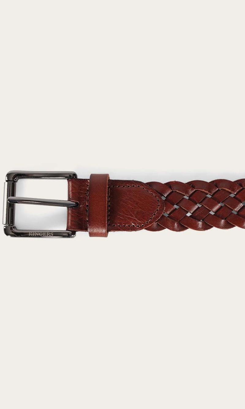 Leather Coppabella Plaited Belt Brown