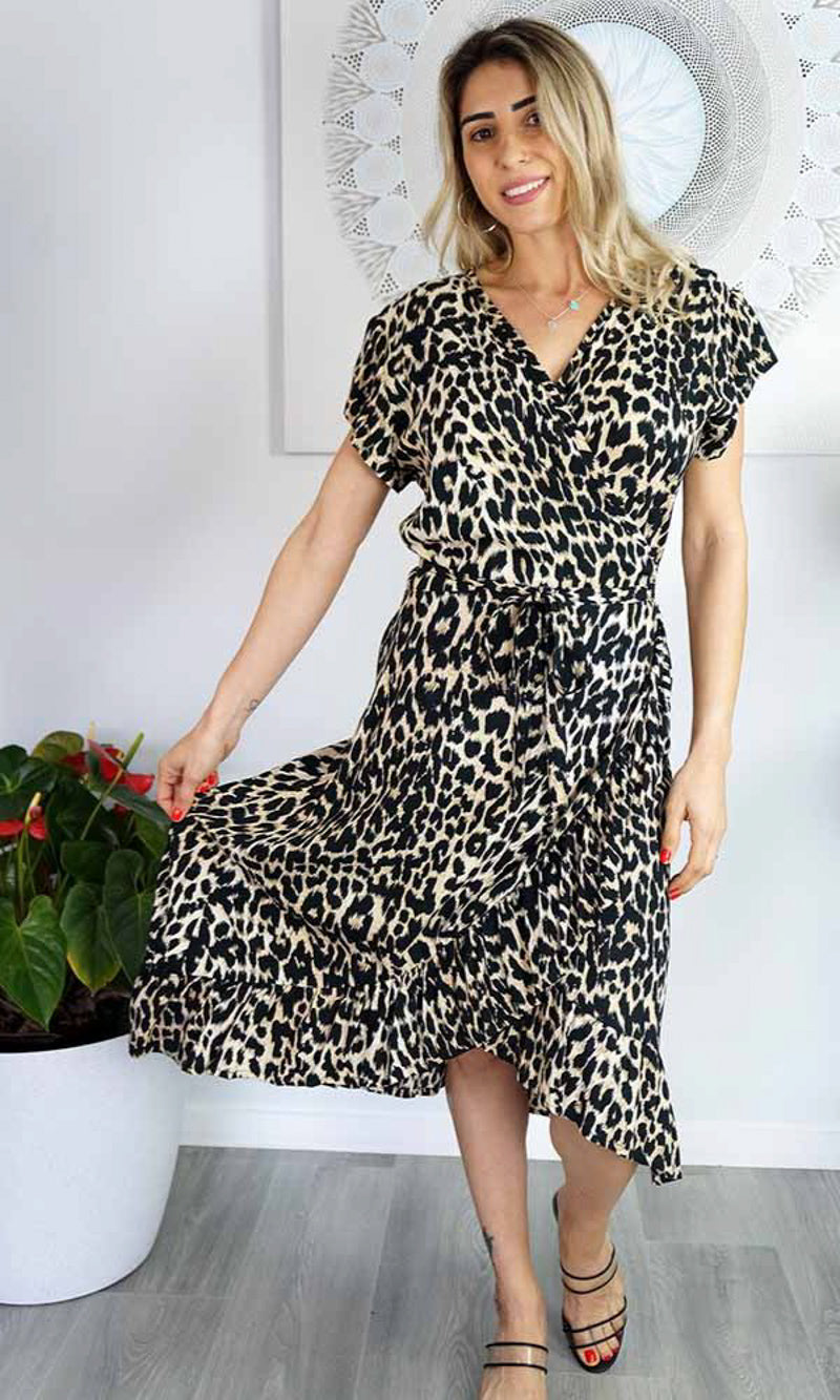 Rayon Dress Cupid Leopard, More Colours