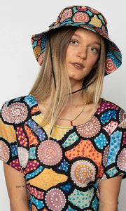 Aboriginal Art Bucket Hat Connection To Country