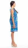 Cotton Dress Flaired Shift Sienna Blue
