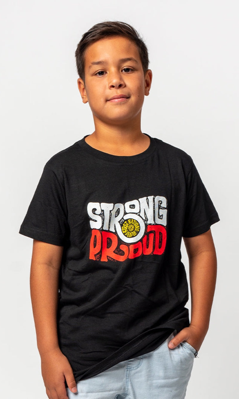 Aboriginal Art Kids T-Shirt Vintage Strong & Proud