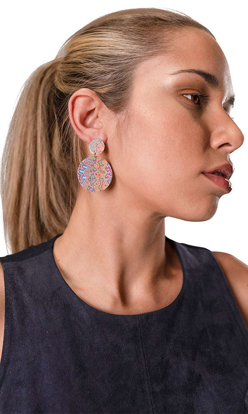 Aboriginal Art Earrings Pikilyi Jukurrpa