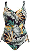 Bamboo Grove Jet UW V-neck Swimsuit With Adjustable Leg, Special Order D Cup to J Cup